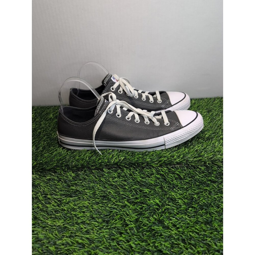 Converse All Star Gray Leather Low Tops Mens Size 12 Womens 14 Sneakers